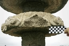 Three-story stone pagoda of Bulguksa Temple before the conservation treatment on the finial image
