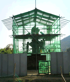 Scaffolding erected
