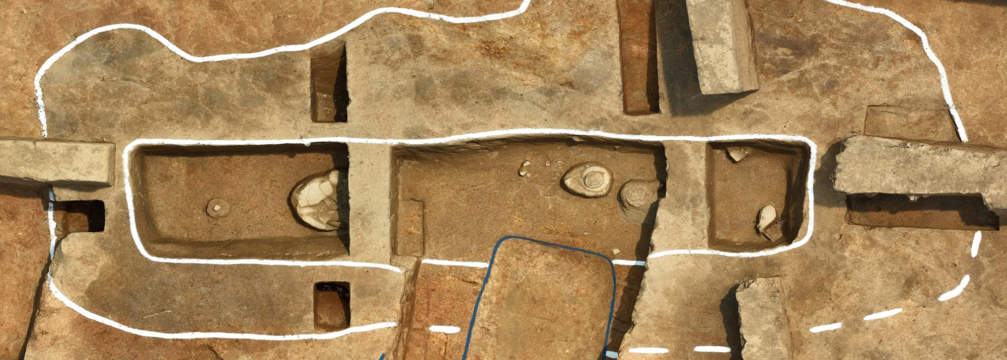 완주 상운리 원상운 고분군 3호 고분 목관묘 전경