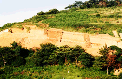 View of the exposed fortress wall image